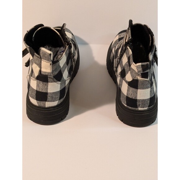 SO Fettuccine Women's Ankle Boot Black and White Buffalo Check Pattern Size 9M - Picture 14 of 16